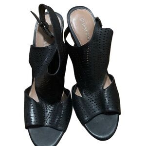 Gianni Bini Perforated Black Sandals